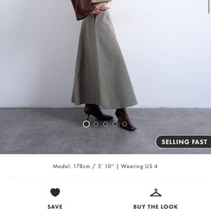 Topshop denim full circle maxi skirt in brown stripe